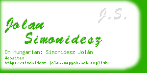 jolan simonidesz business card