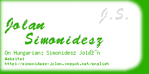 jolan simonidesz business card